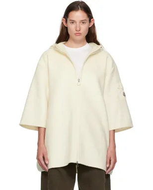 Moncler ベージュウール ケープジャケット - サムネイル1