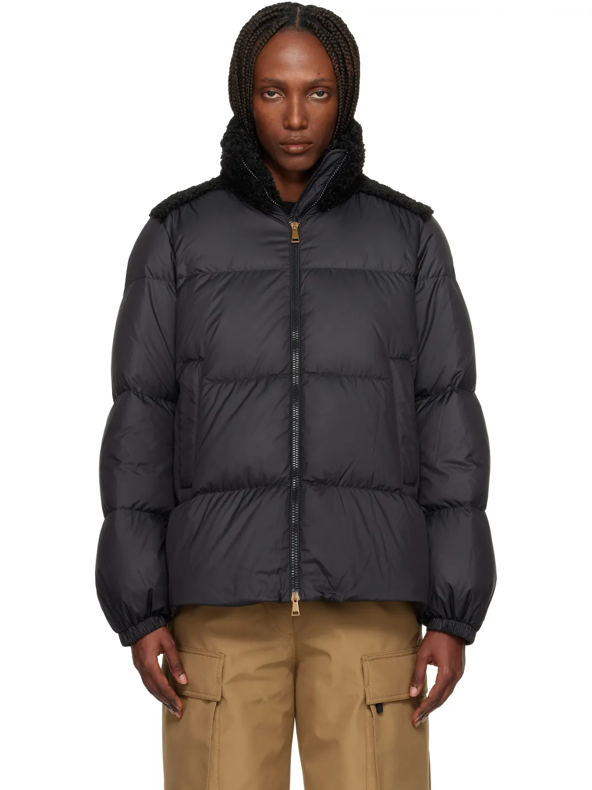 Moncler Esnaie Teddy-Trimmed ショート ダウンジャケット - 画像1