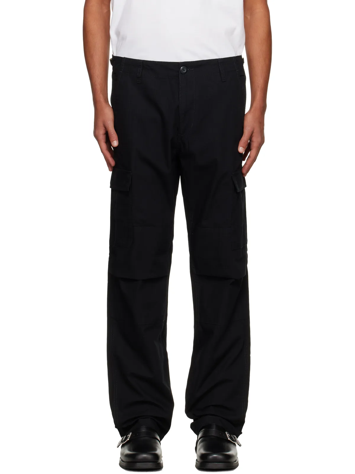 Carhartt Work In Progress ブラック Aviation カーゴパンツ - 画像1