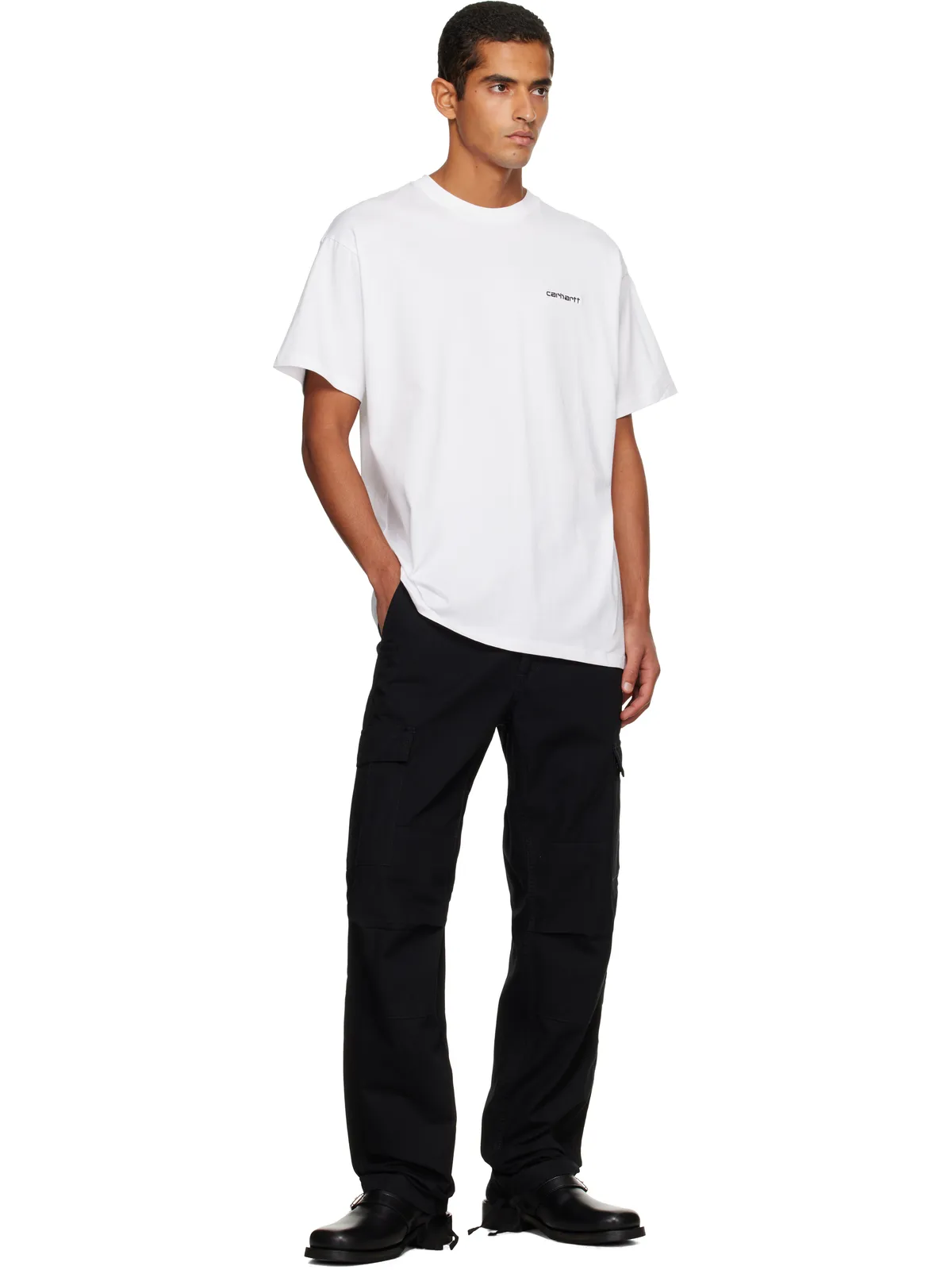 Carhartt Work In Progress ブラック Aviation カーゴパンツ - 画像4