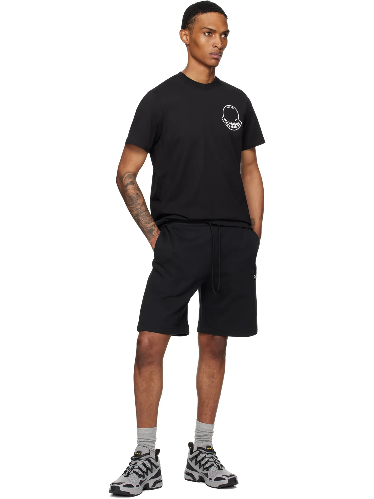 Moncler ロゴパッチ コットン ショートパンツ - 画像4