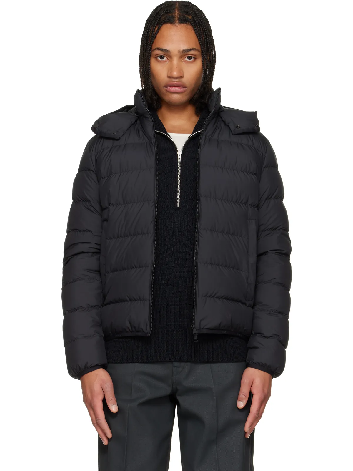 Moncler Montbrocq フード ショート ダウンジャケット - 画像1