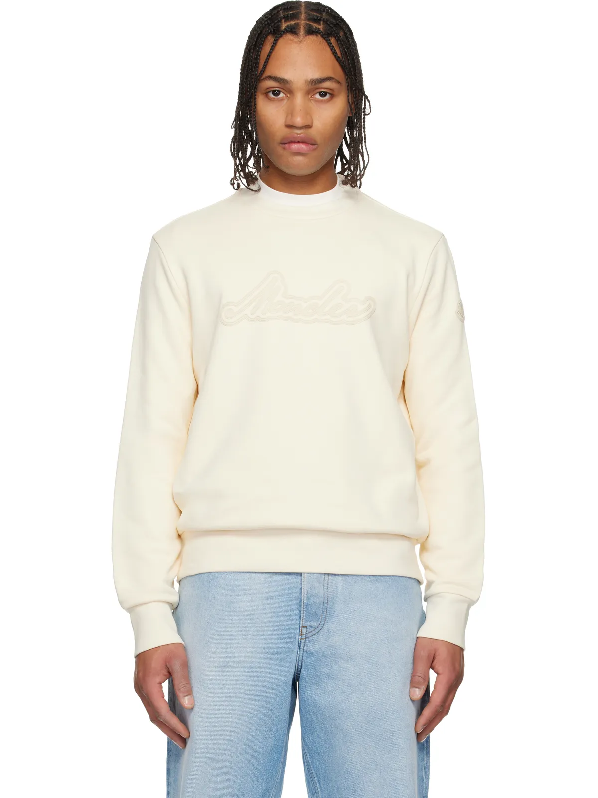 Moncler Cursive Logo コットン スウェットシャツ - 画像1