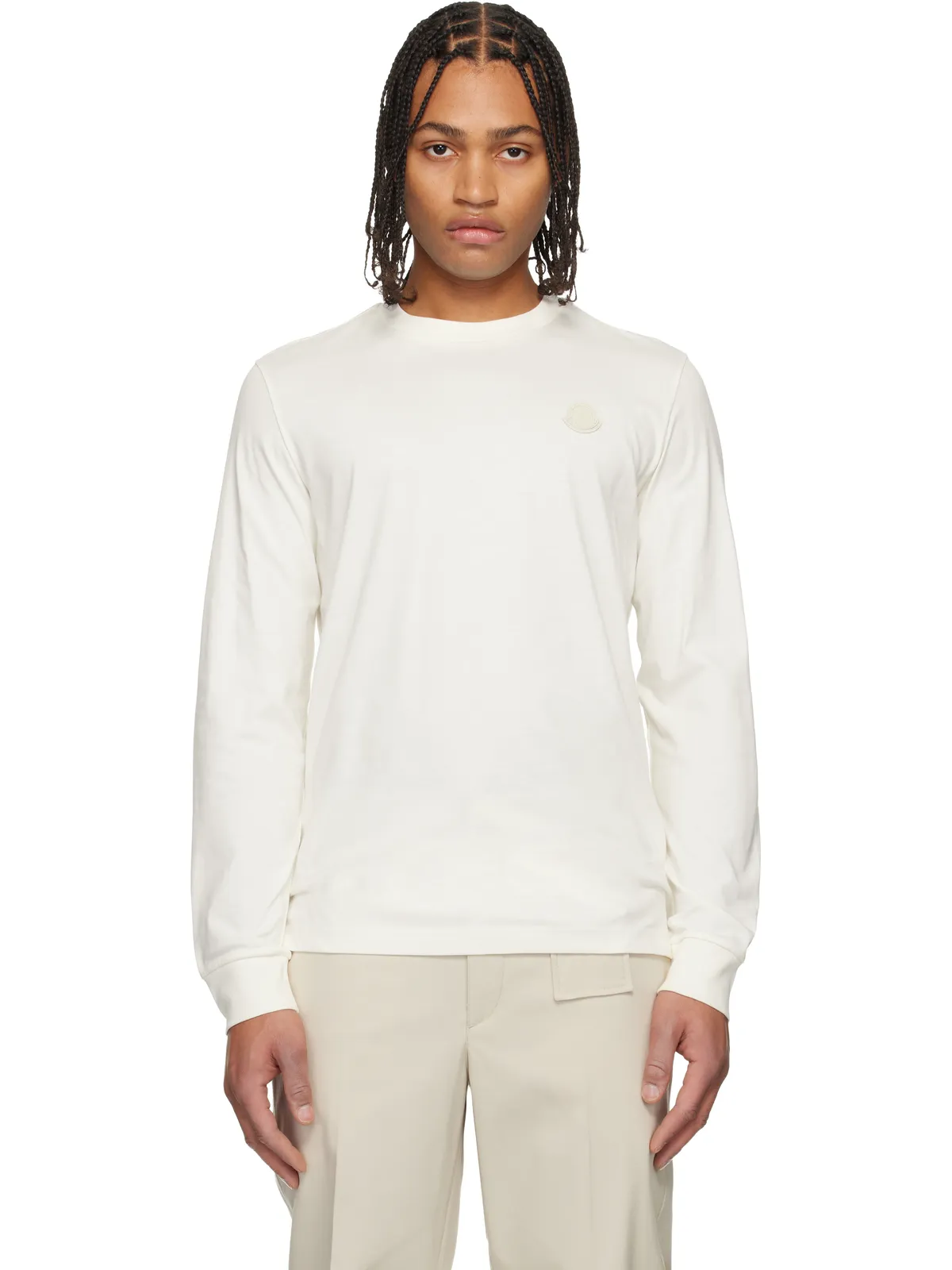 Moncler レザーロゴ 長袖Tシャツ - 画像1