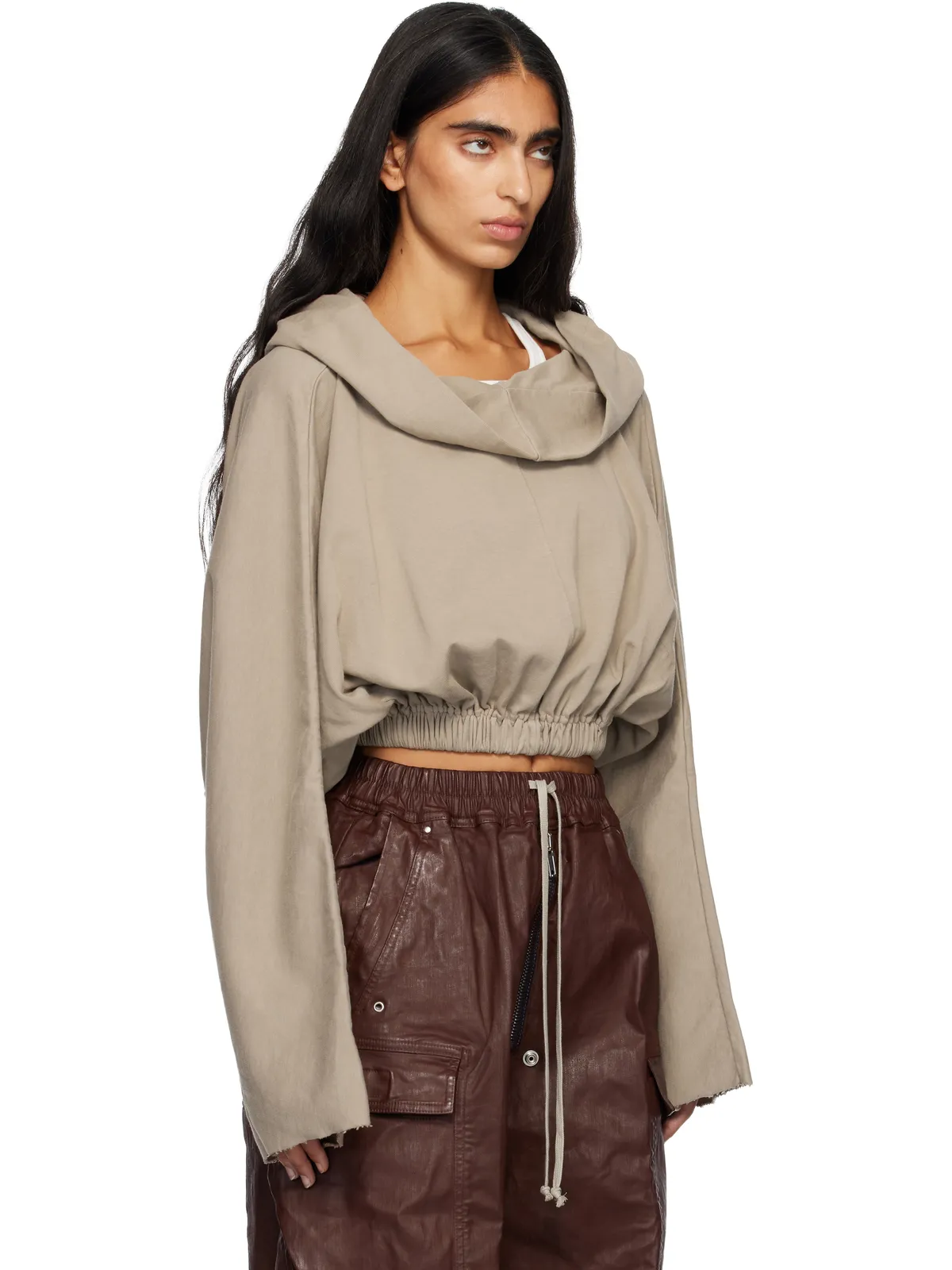 Rick Owens DRKSHDW Concordians クロップド チュニック フーディ - 画像2