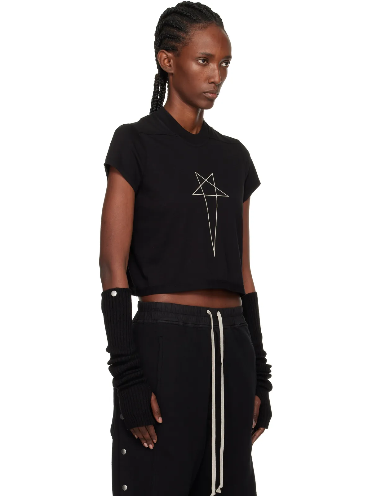 Rick Owens DRKSHDW Concordians Cropped Small Level Tシャツ - 画像2