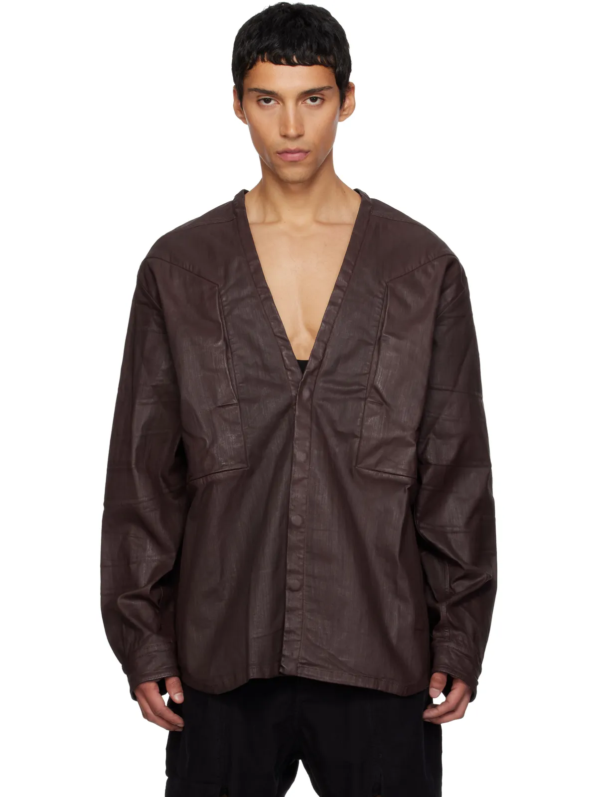 Rick Owens DRKSHDW Concordians LS Larry Jumbo Fogpocket デニムシャツ - 画像1
