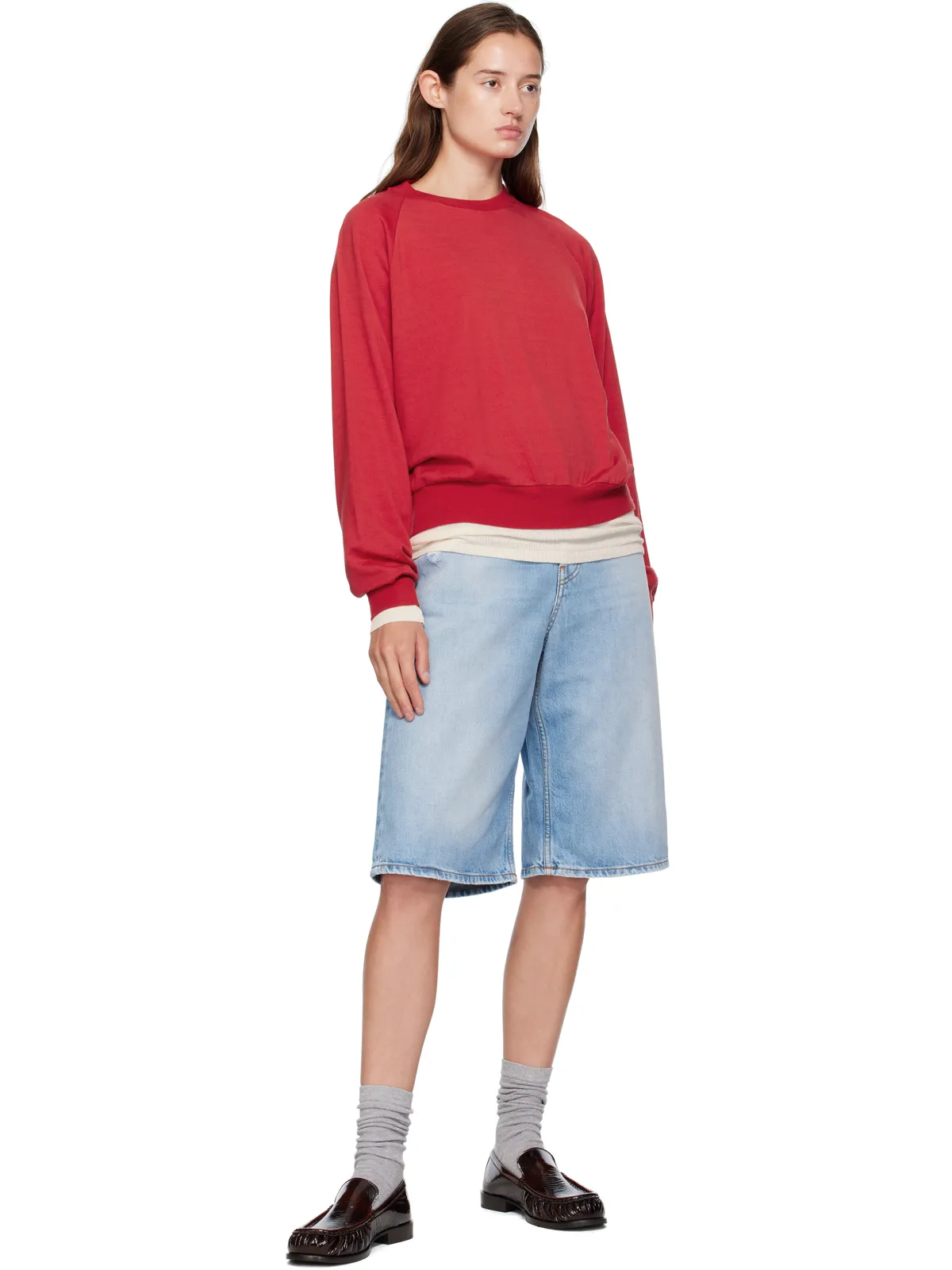 Acne Studios ルーズフィット デニムショートパンツ - 画像4