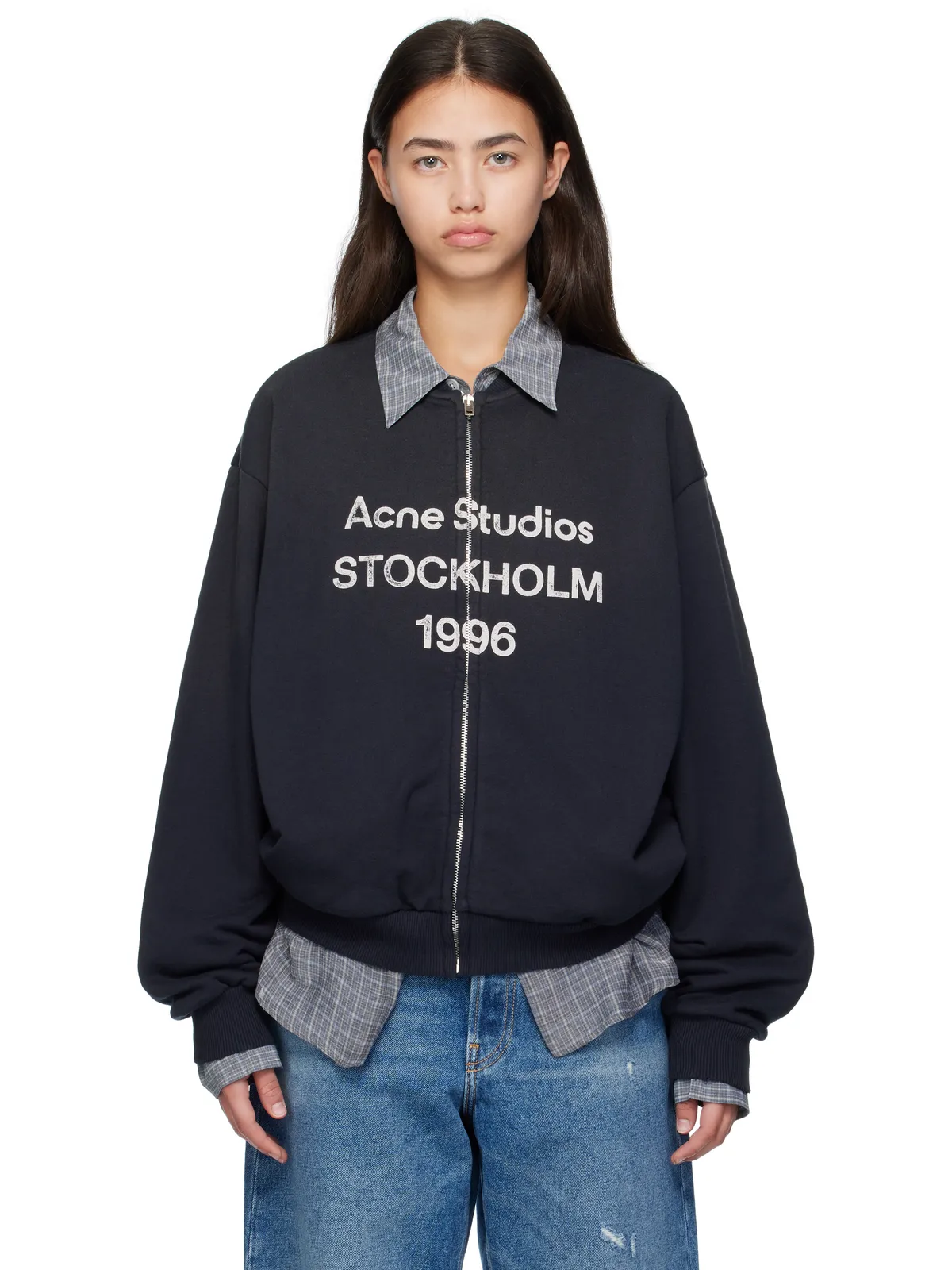 Acne Studios ロゴ ジップセーター - 画像1