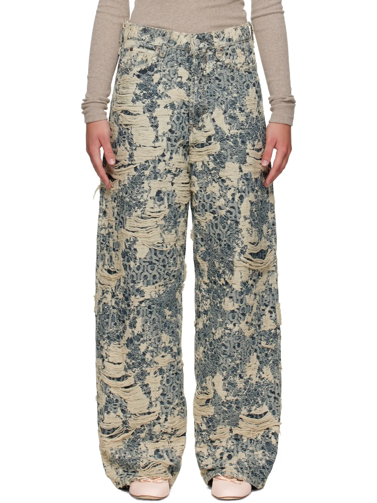 Acne Studios 1981 ディストレス モノグラム ジーンズ - 画像1