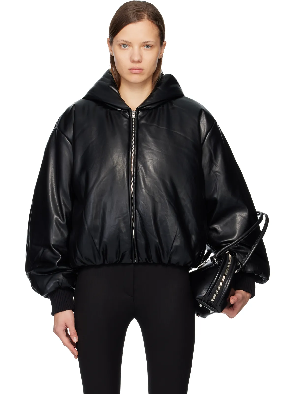 Acne Studios フード付き フェイクレザー ジャケット - 画像1