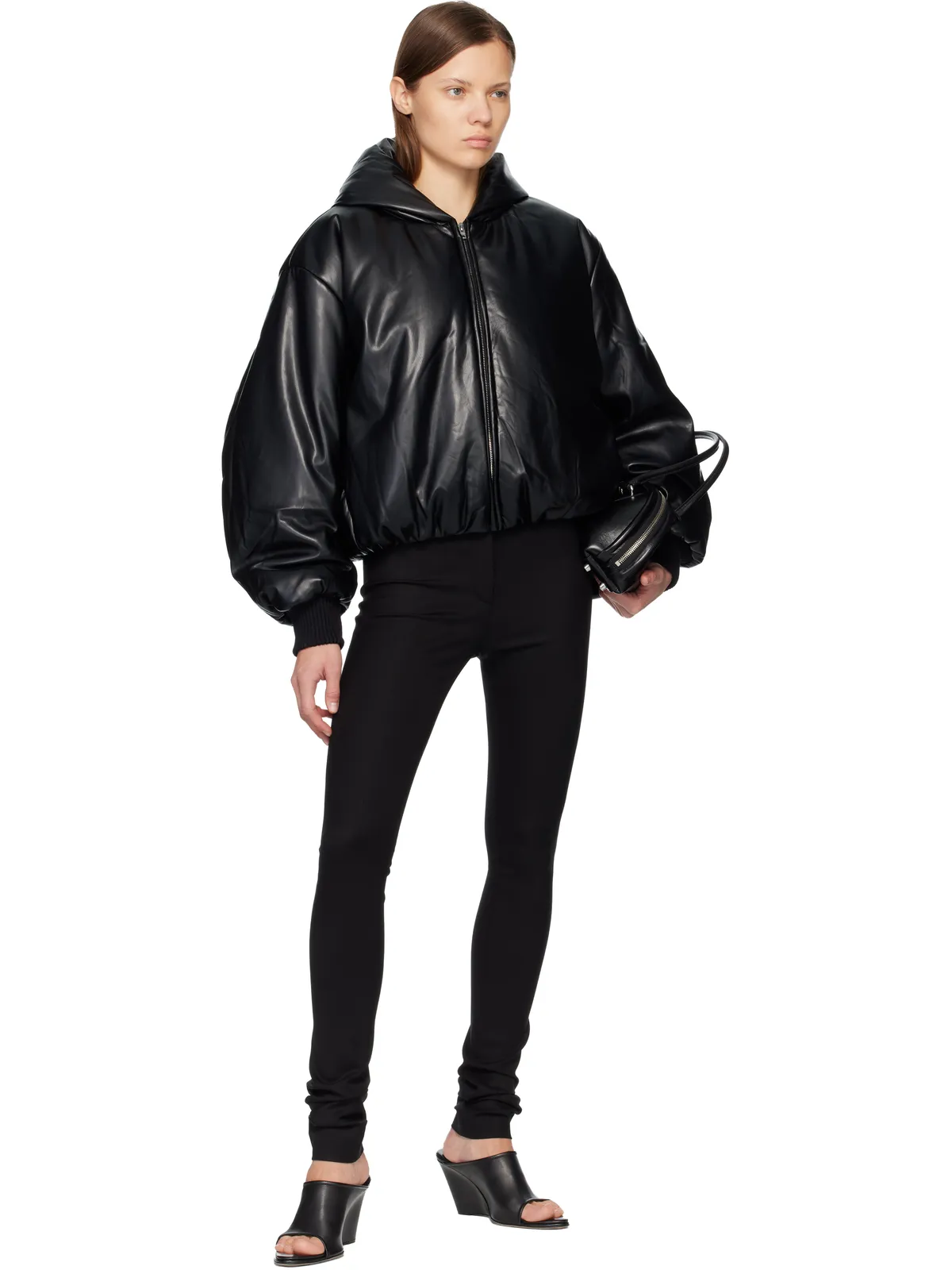 Acne Studios フード付き フェイクレザー ジャケット - 画像4