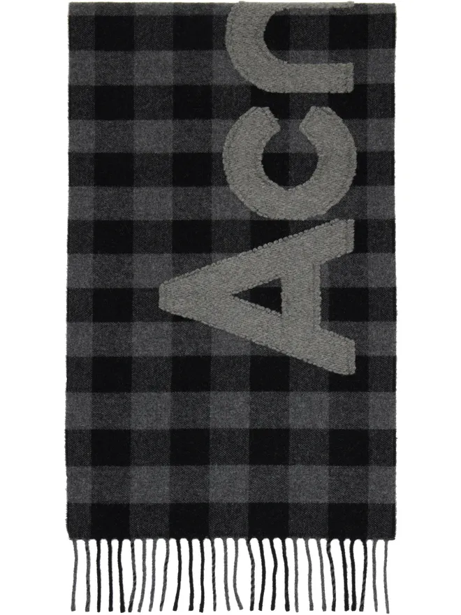 Acne Studios Acne Studios チェック ロゴ マフラーの商品画像