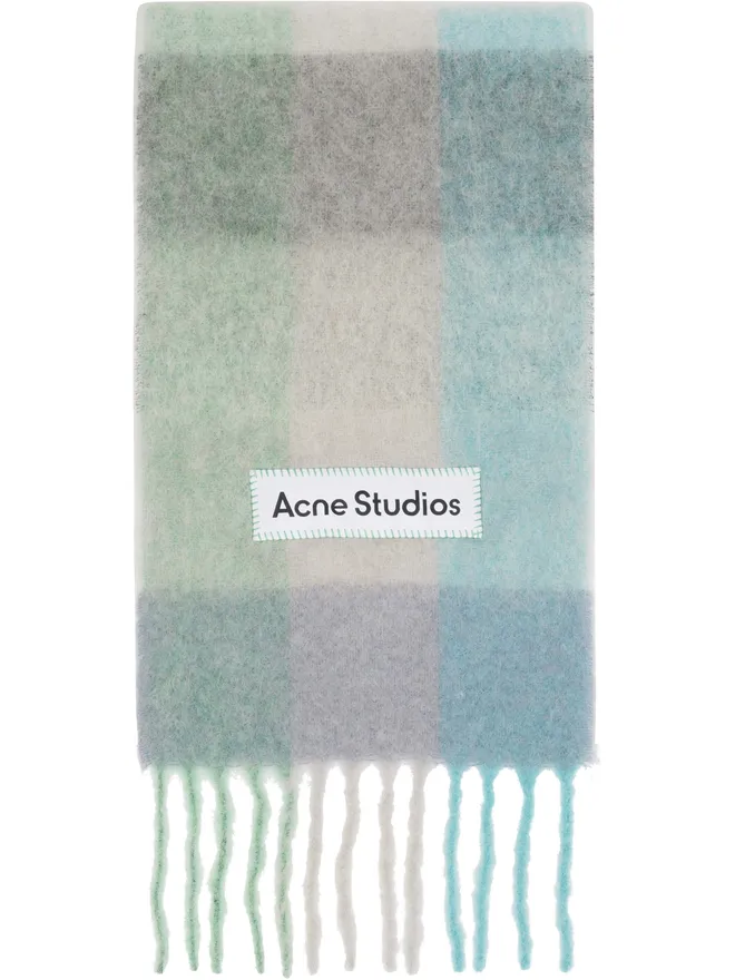 Acne Studios Acne Studios ブロックチェック フリンジ マフラーの商品画像