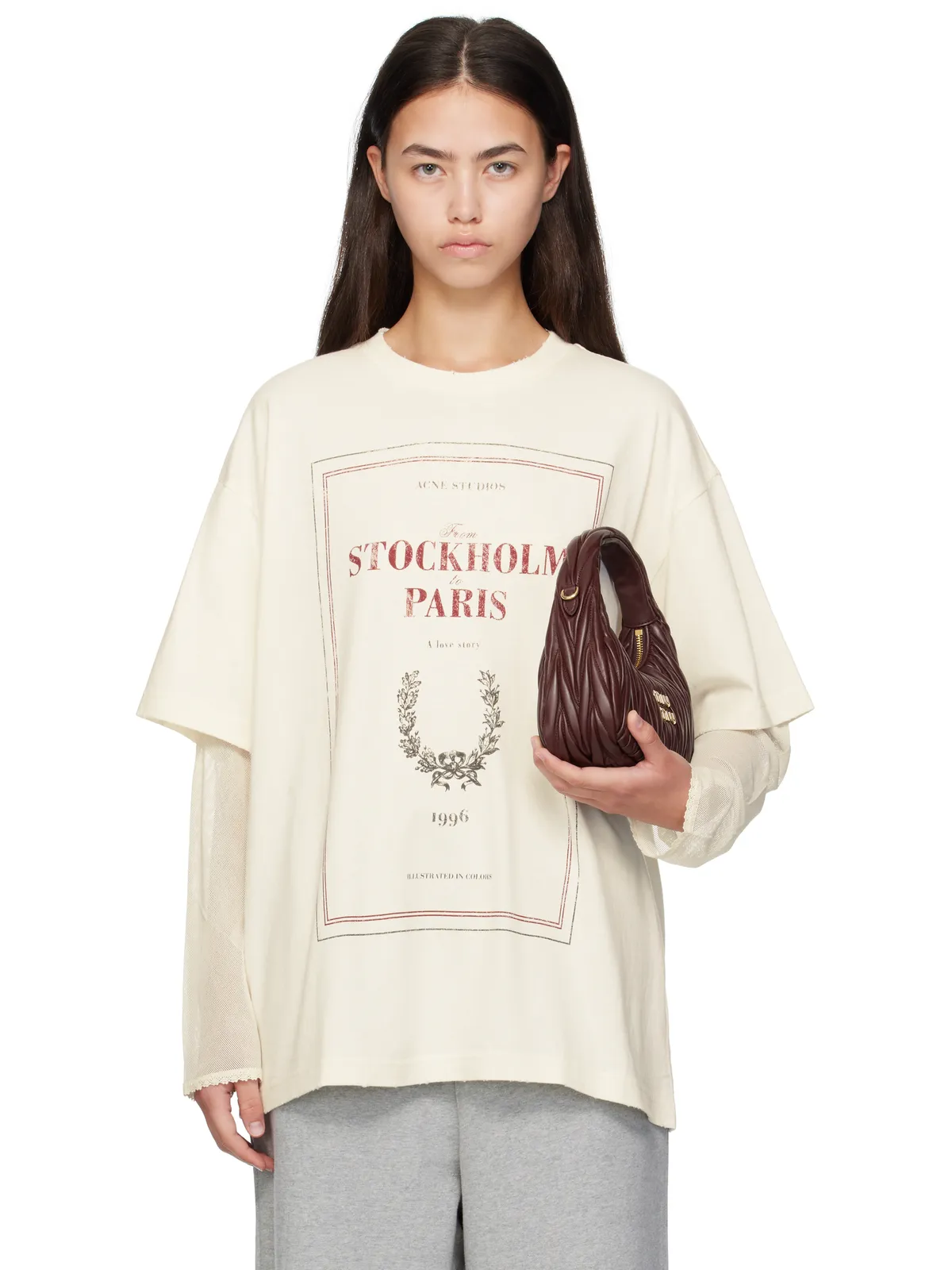 Acne Studios レイヤード プリントTシャツ - 画像1