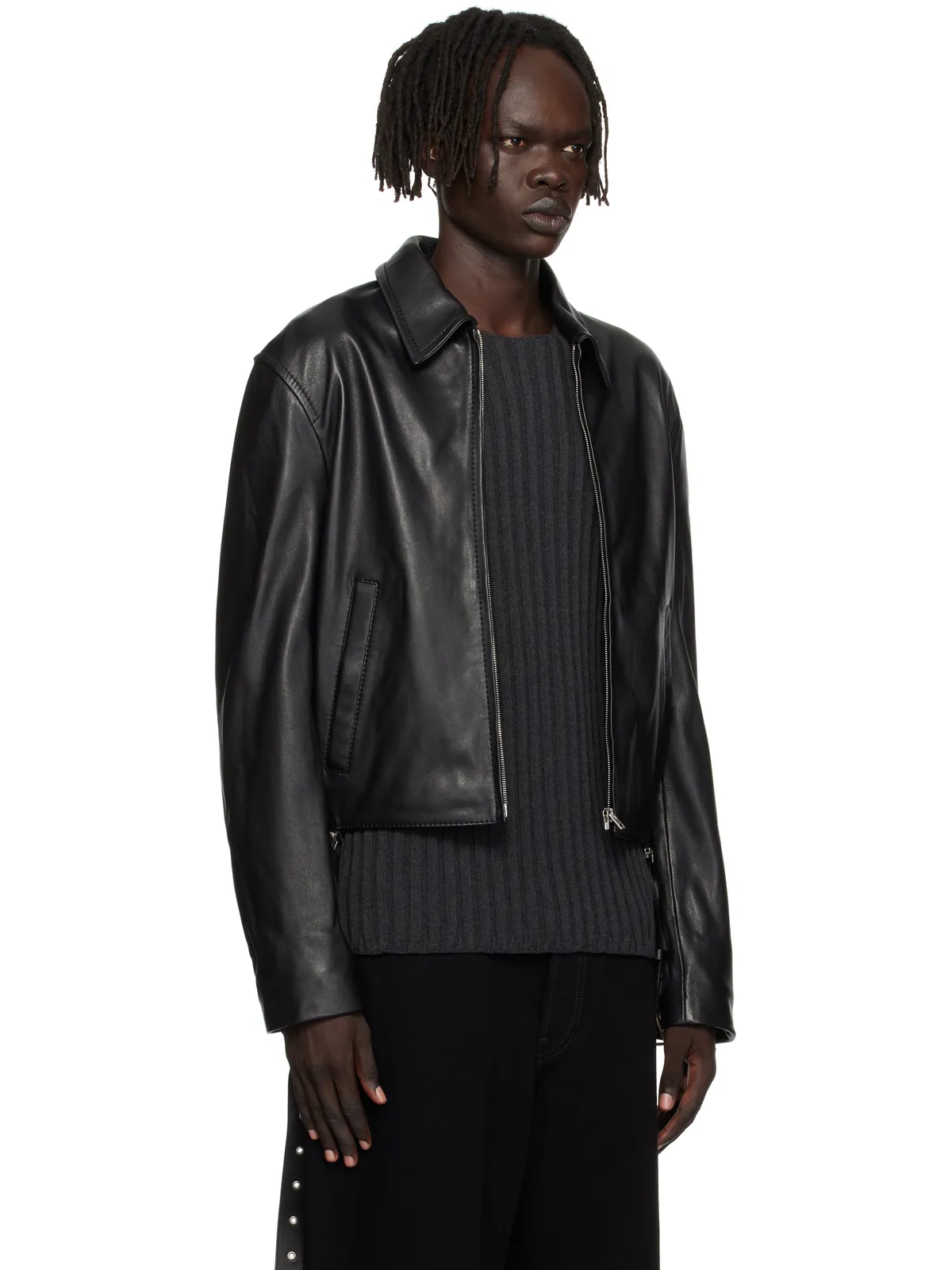 Acne Studios ベルト レザージャケット - 画像2