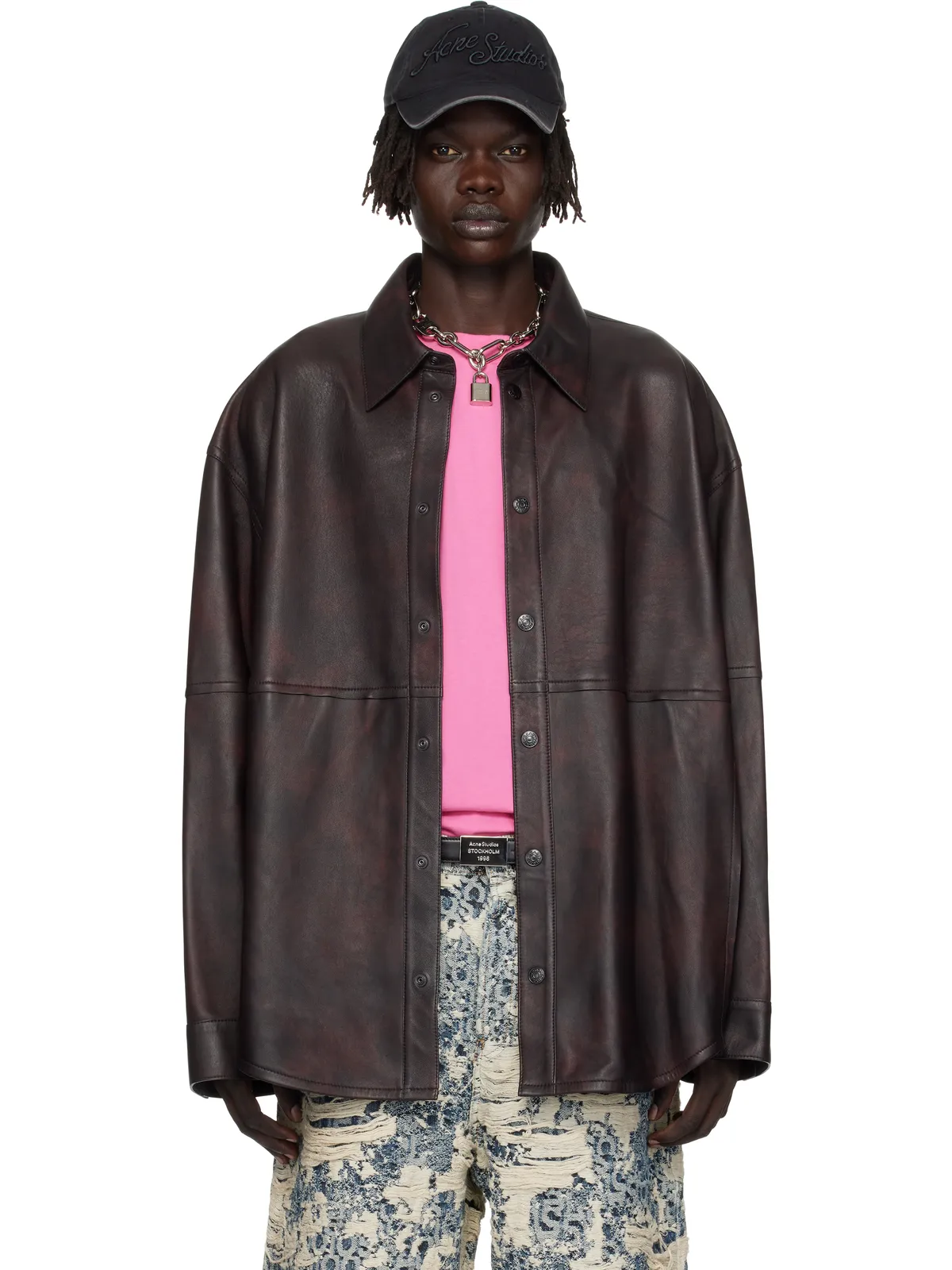 Acne Studios リラックスフィット レザー オーバーシャツ - 画像1