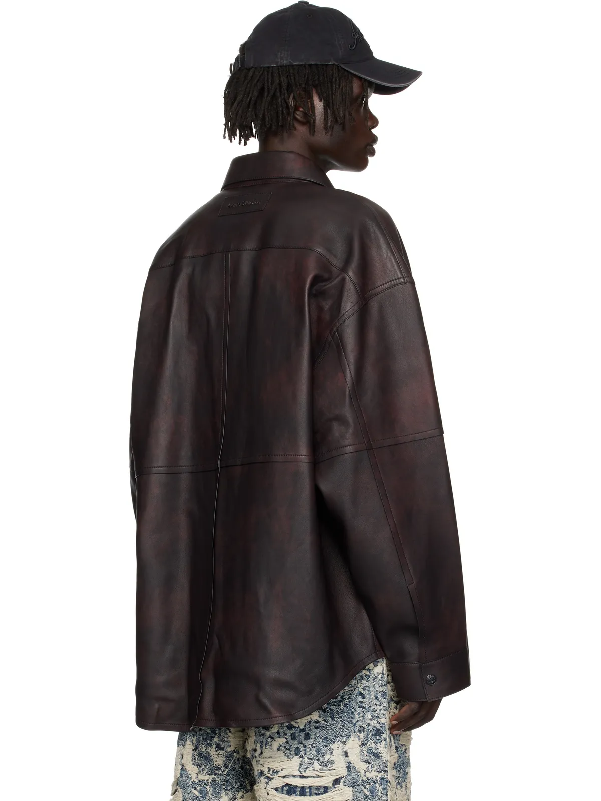 Acne Studios リラックスフィット レザー オーバーシャツ - 画像3