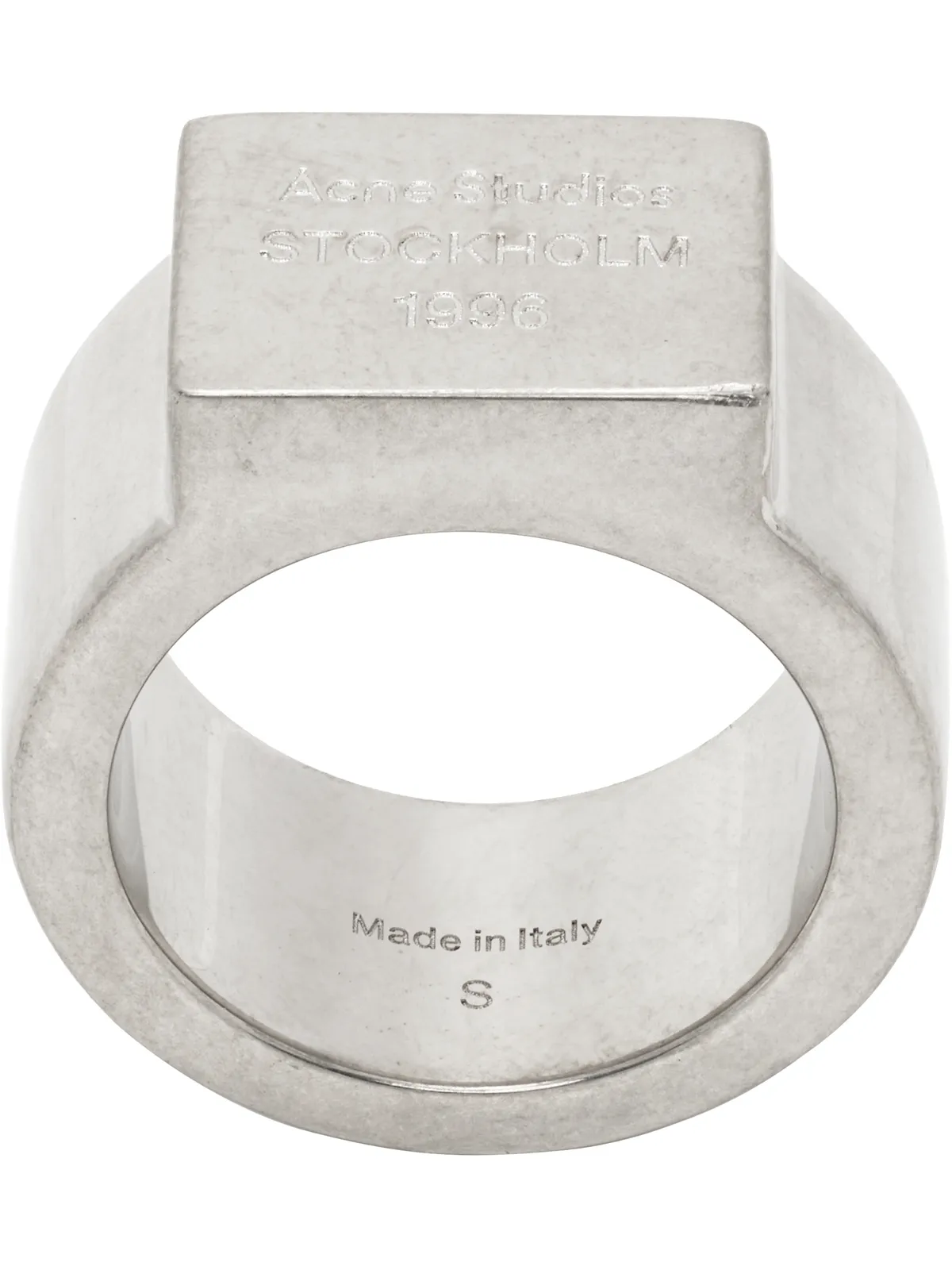 Acne Studios Logo Engraved シグネットリング - 画像1