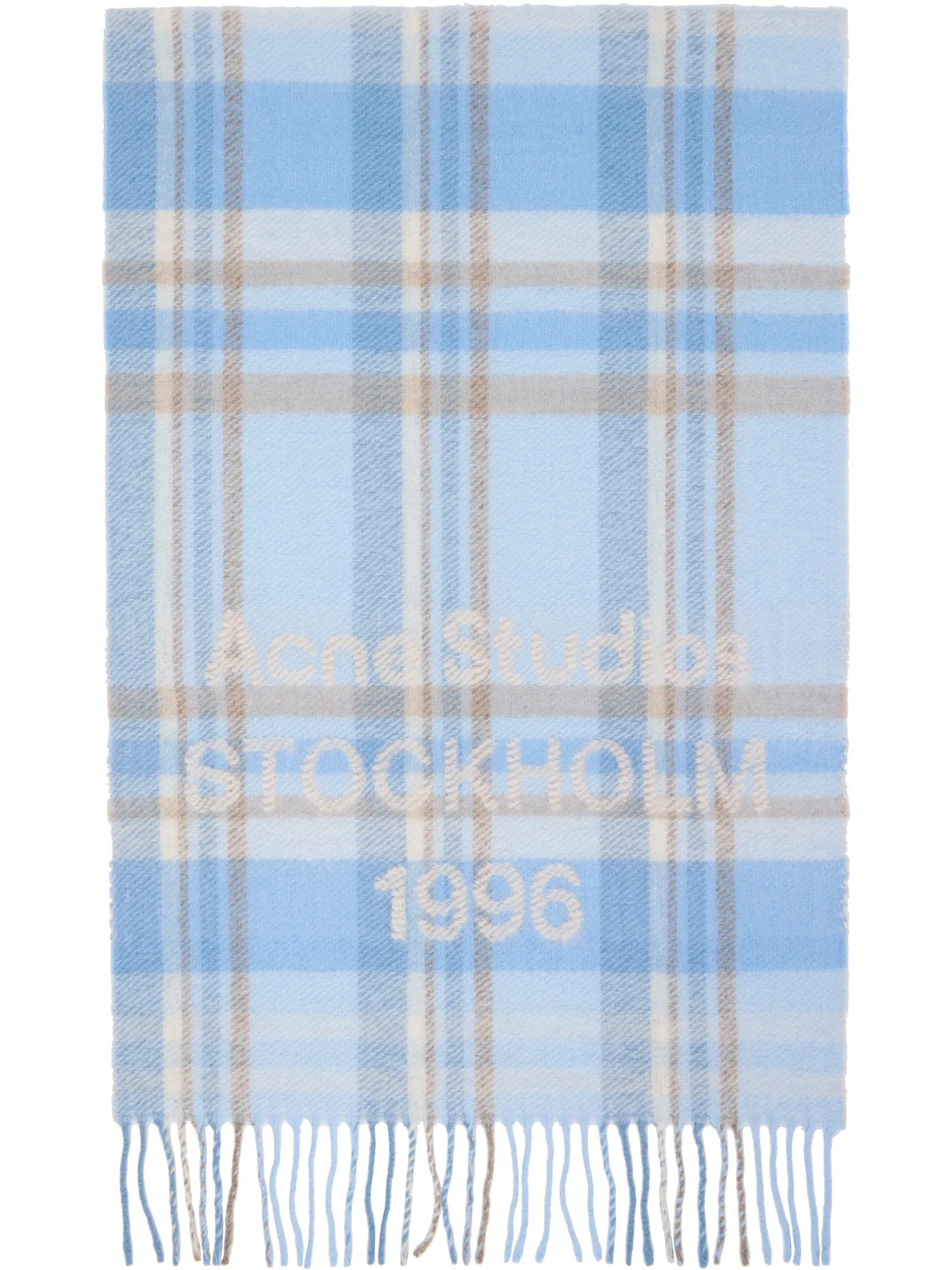 Acne Studios Wide Logo チェック マフラー - 画像1