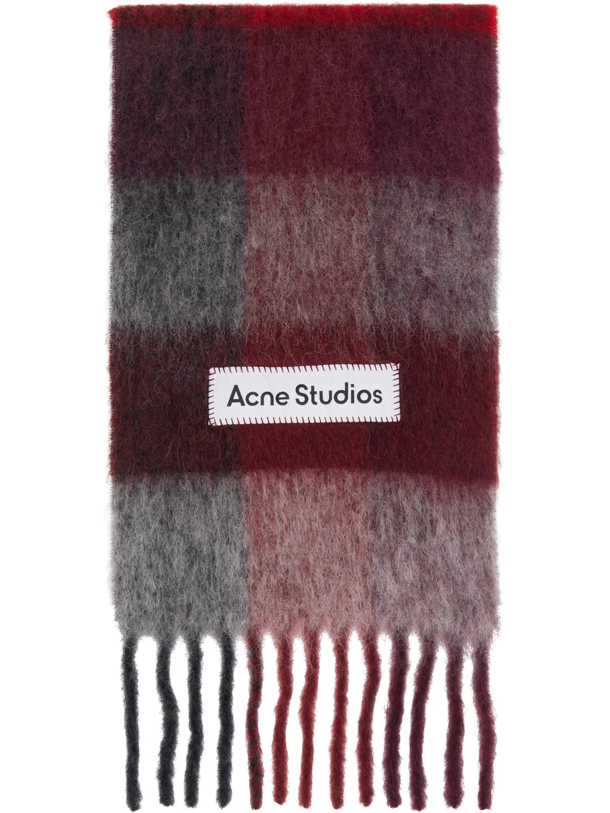 Acne Studios チェック フリンジ マフラー - 画像1