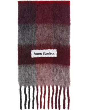 Acne Studios チェック フリンジ マフラー - サムネイル1