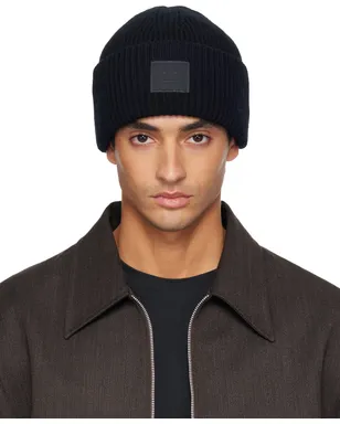 Acne Studios Ribbed Face Logo ビーニー - サムネイル1