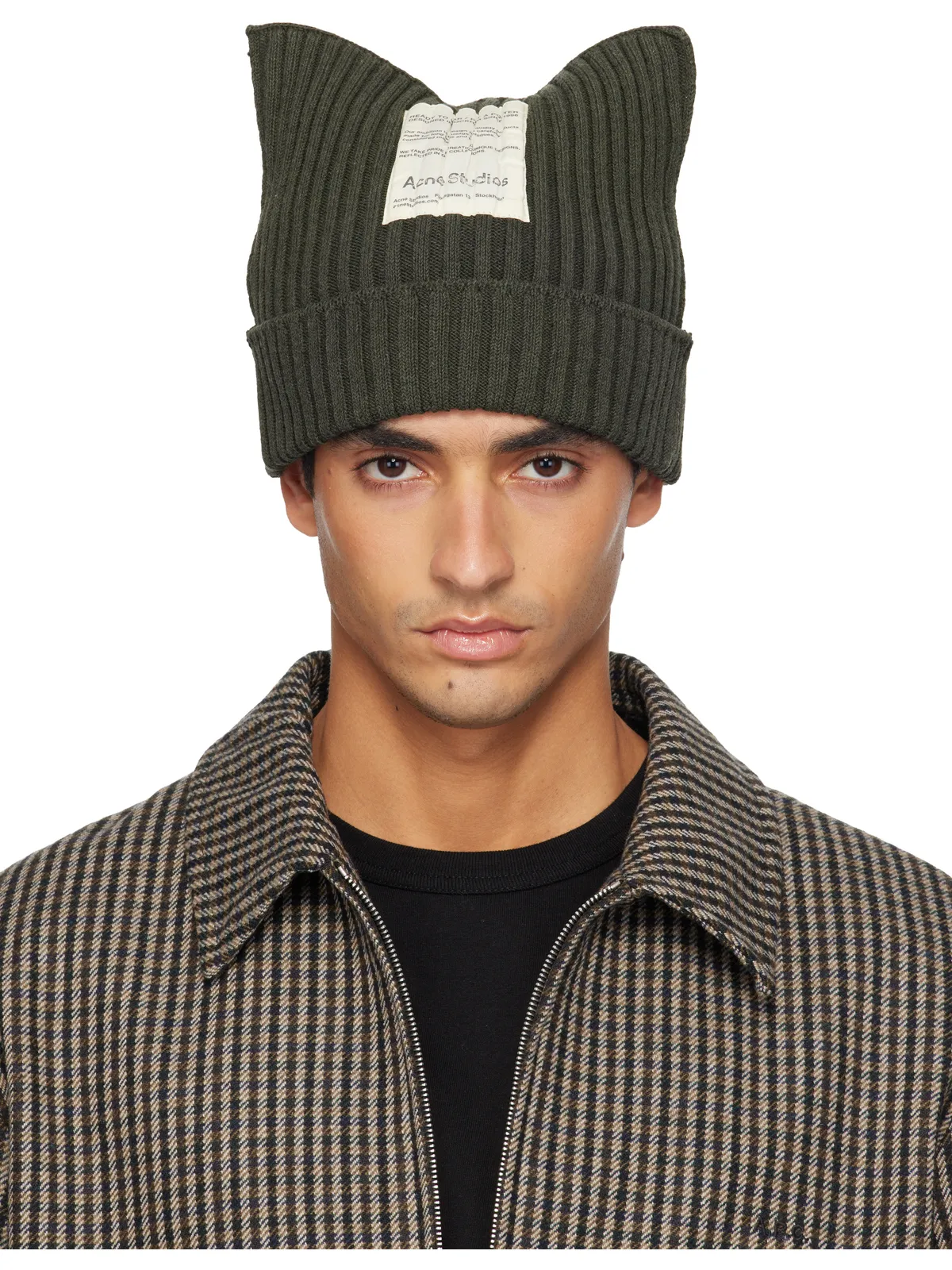 Acne Studios Ribbed スクエア ビーニー - 画像1