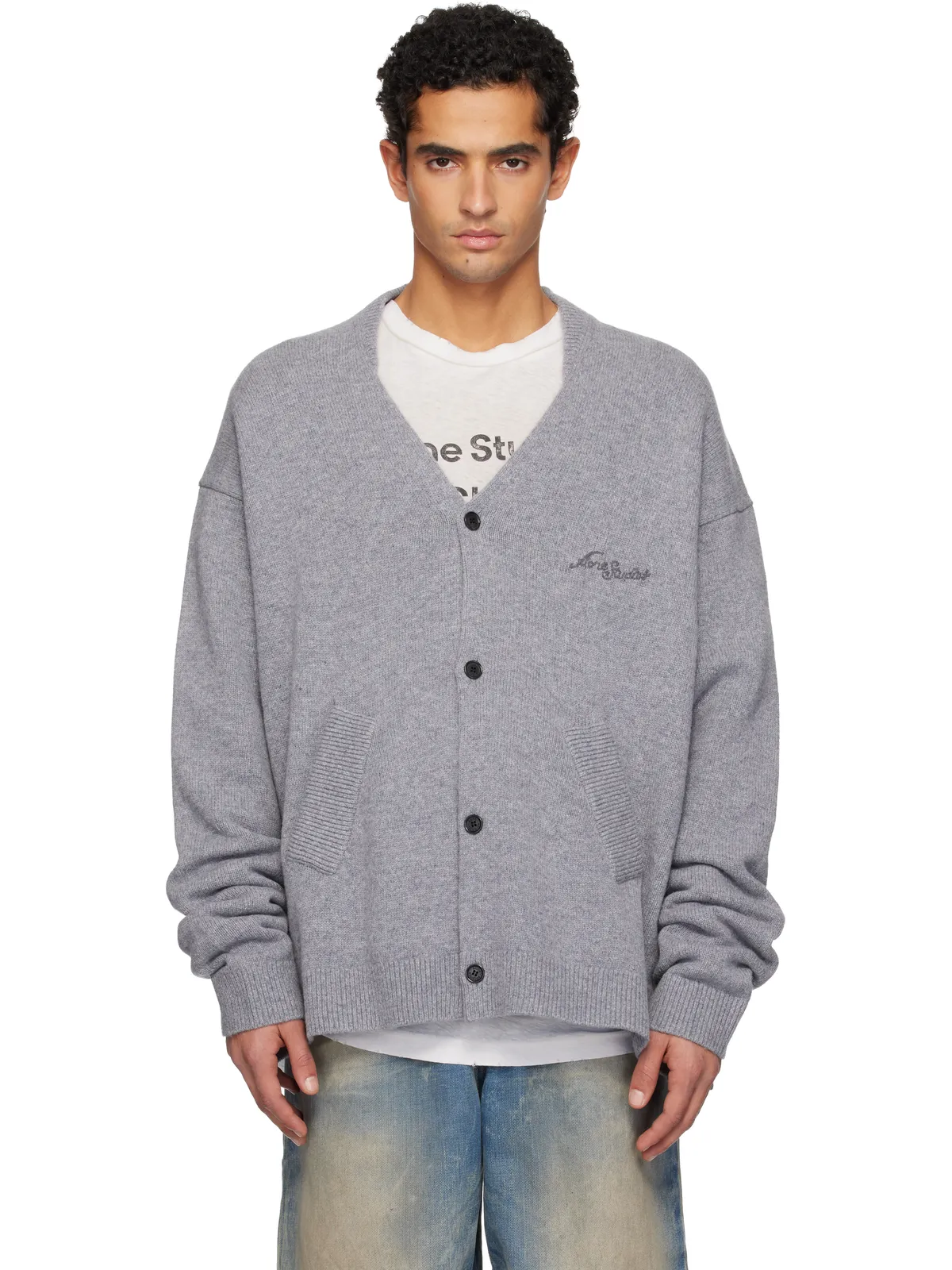 Acne Studios ウール Vネックカーディガン - 画像1