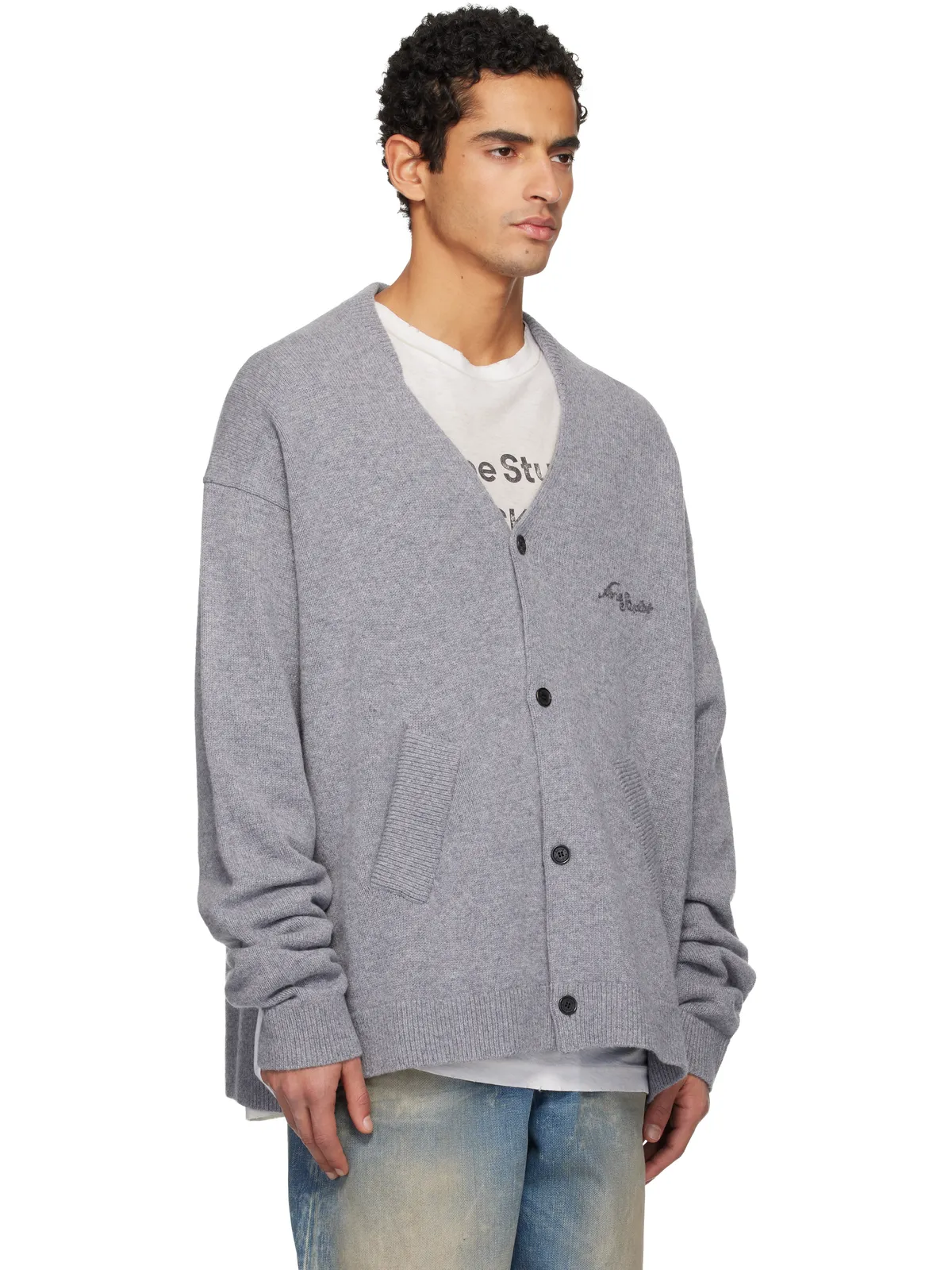 Acne Studios ウール Vネックカーディガン - 画像2