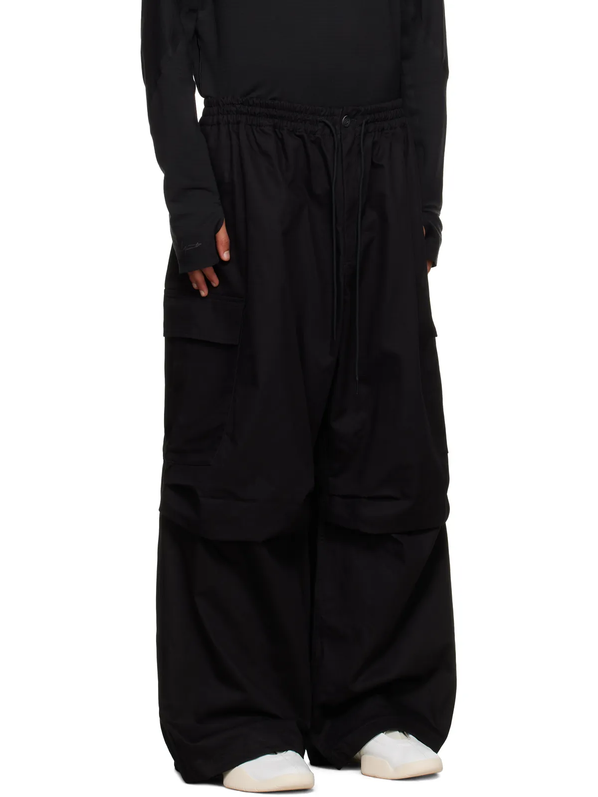 Y-3 ブラック UT ツイル カーゴパンツ - 画像2