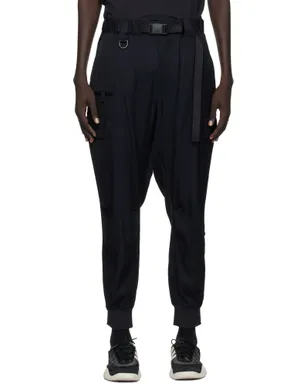 Y-3 ブラック レーヨン ツイル カフ カーゴパンツ - サムネイル1