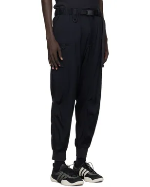 Y-3 ブラック レーヨン ツイル カフ カーゴパンツ - サムネイル2