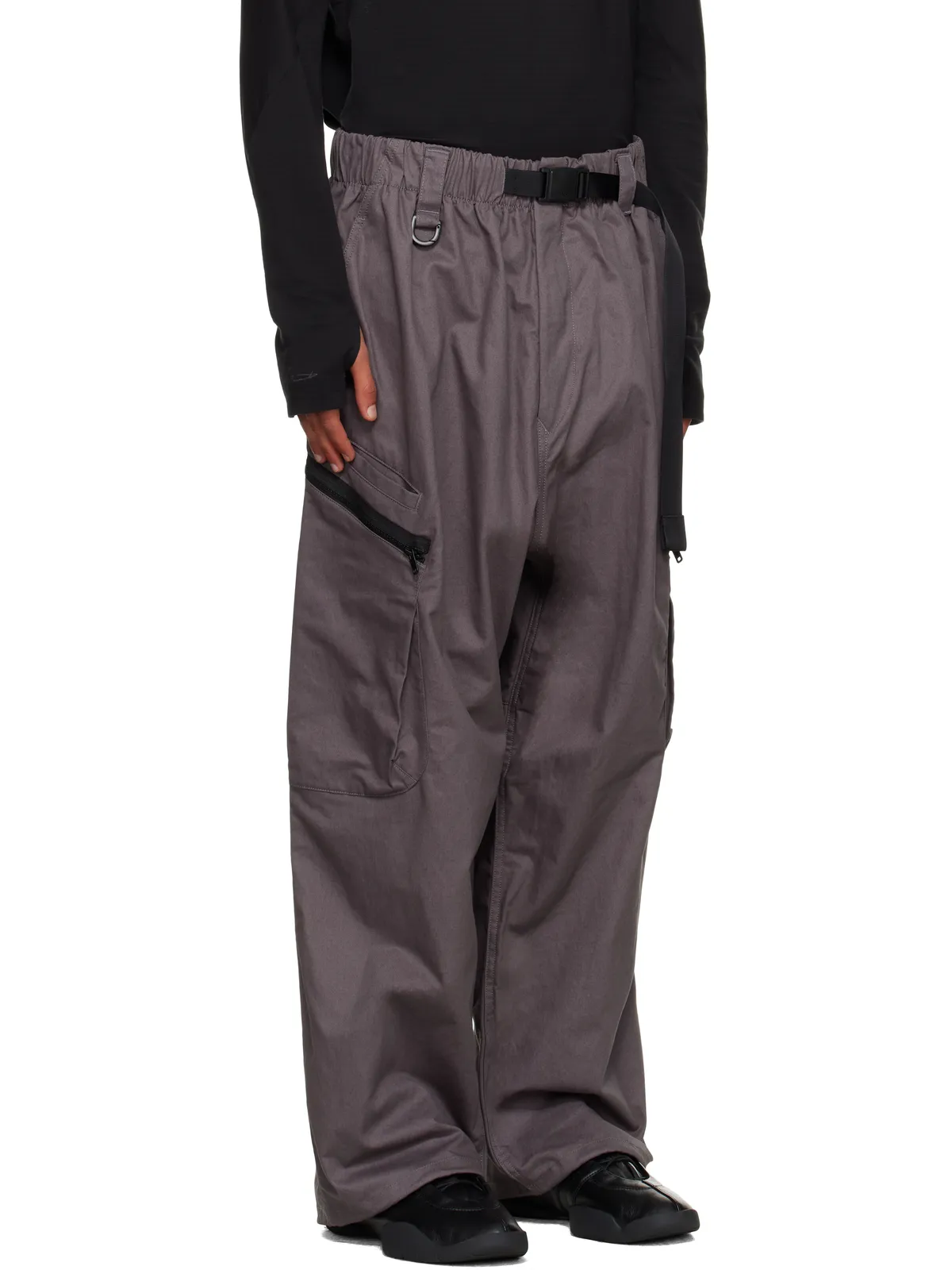 Y-3 グレー ツイル カーゴパンツ - 画像2
