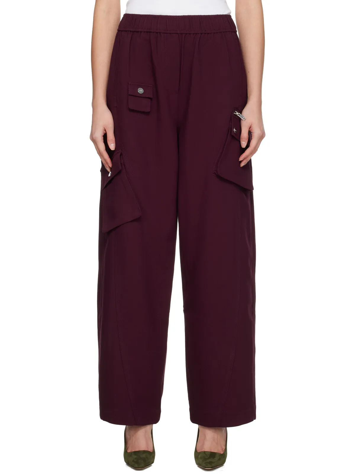 Ganni Future Twill Suiting Elasticated トラウザーズ - 画像1