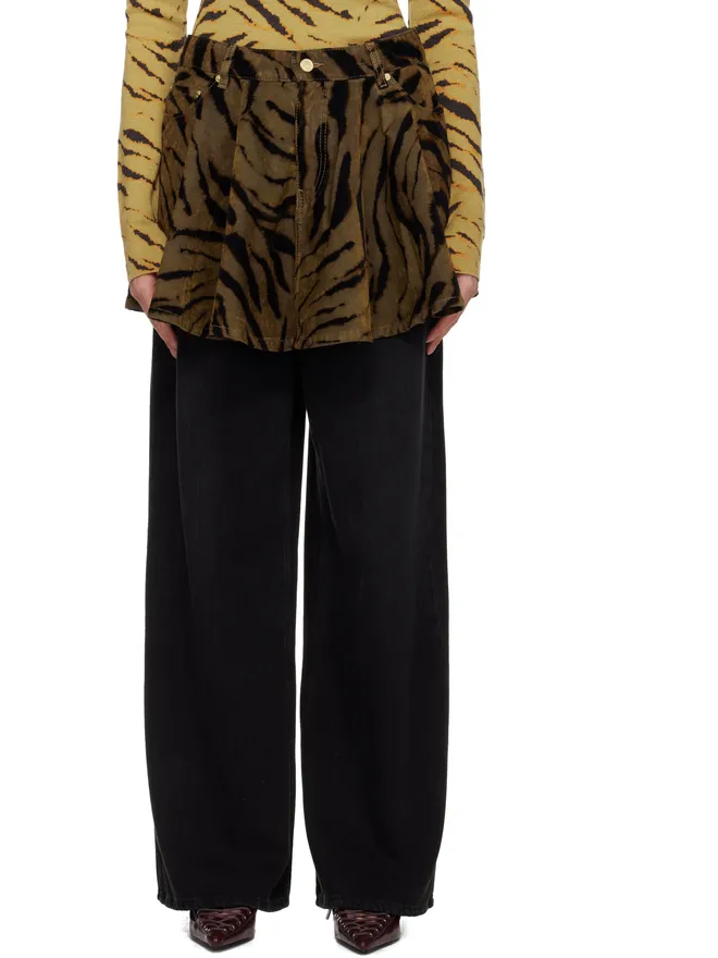 Ganni Ganni Printed Flocked デニム ミニスカートの商品画像