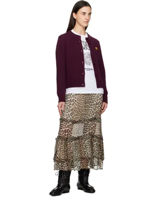 Ganni レオパード ロング シフォン ラッフル マキシスカート - サムネイル4