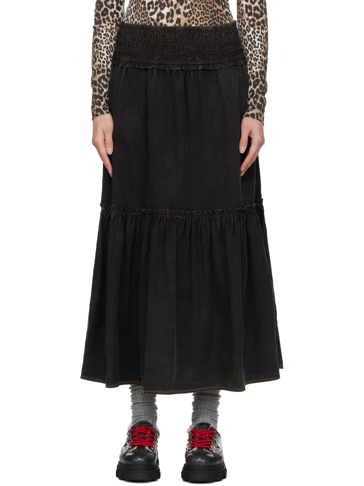 Ganni Washed Smock マキシスカート - 画像1