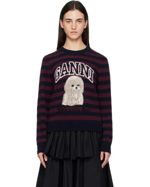 Ganni Graphic Poodle ウールミックス ボーダー セーター - サムネイル1