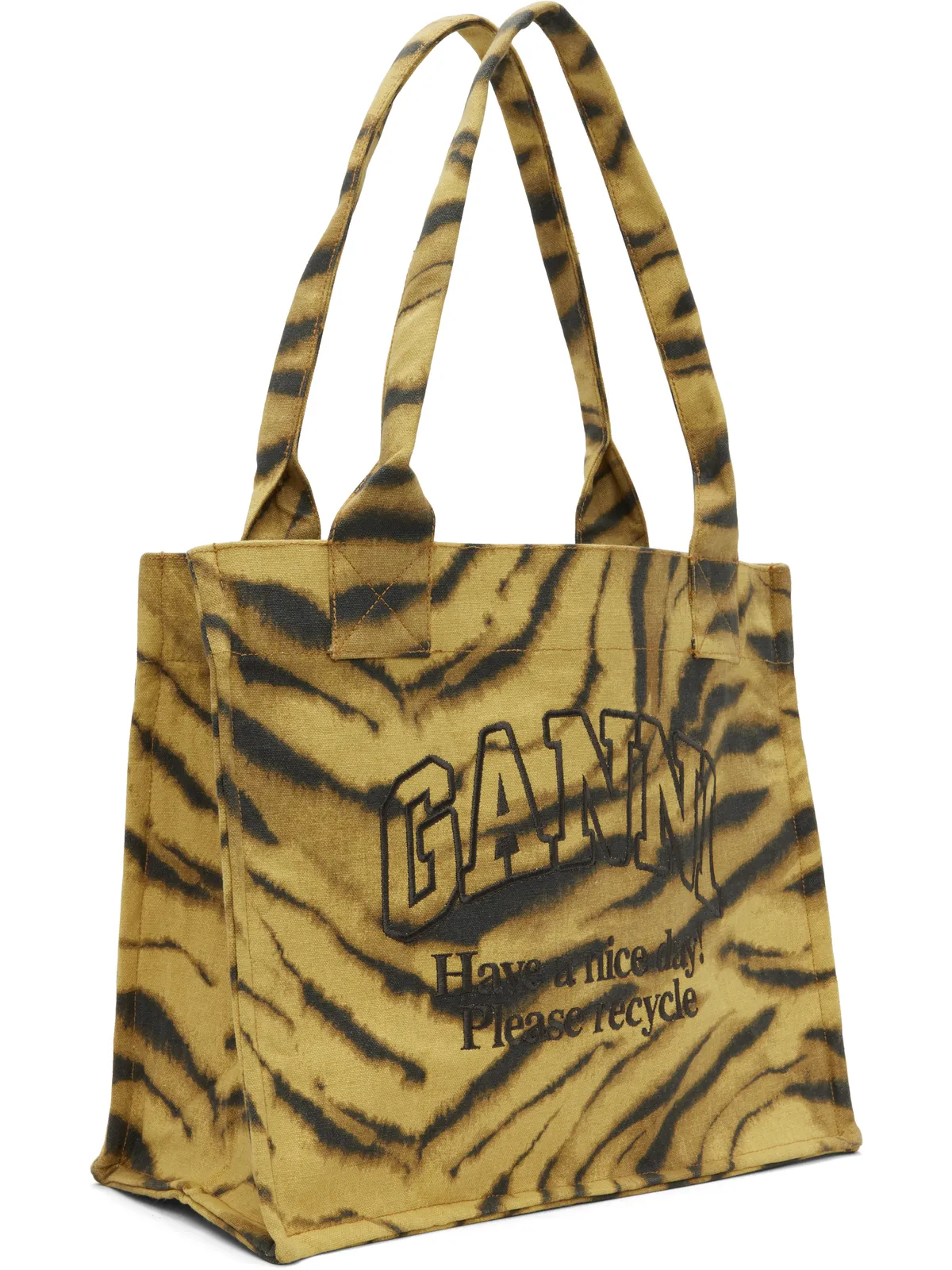 Ganni ラージ Zebra プリント トートバッグ - 画像2