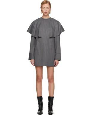 Ganni ストライプ Circle Collar ミニワンピース - サムネイル1