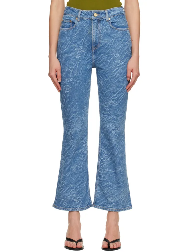 Ganni Ganni Betzy ストレート 3Dレーザー クロップドジーンズの商品画像