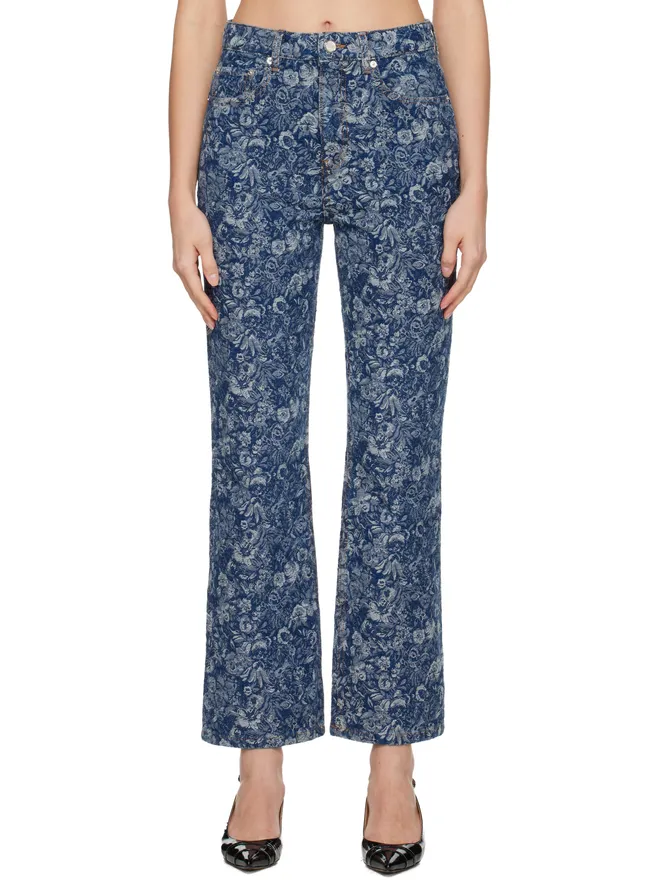 Ganni Ganni Tapestry Betzy ストレート クロップドジーンズの商品画像