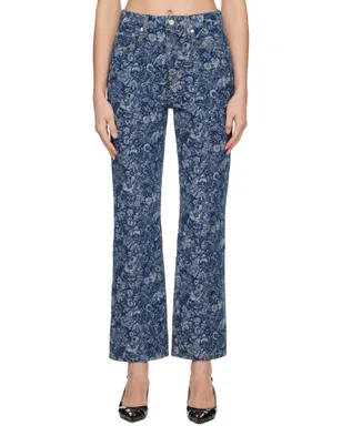 Ganni Tapestry Betzy ストレート クロップドジーンズ - サムネイル1