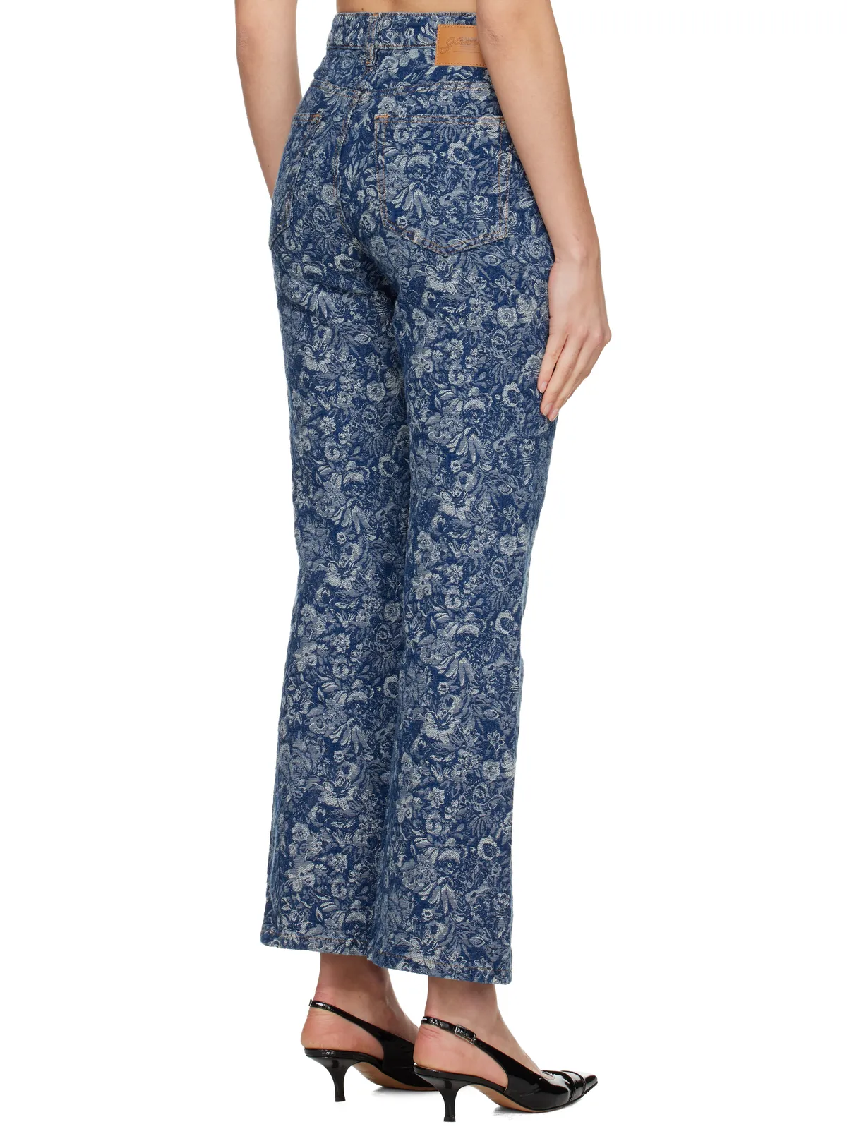 Ganni Tapestry Betzy ストレート クロップドジーンズ - 画像3