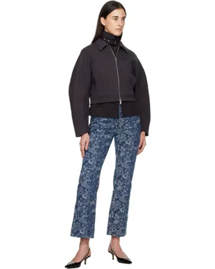 Ganni Tapestry Betzy ストレート クロップドジーンズ - サムネイル4