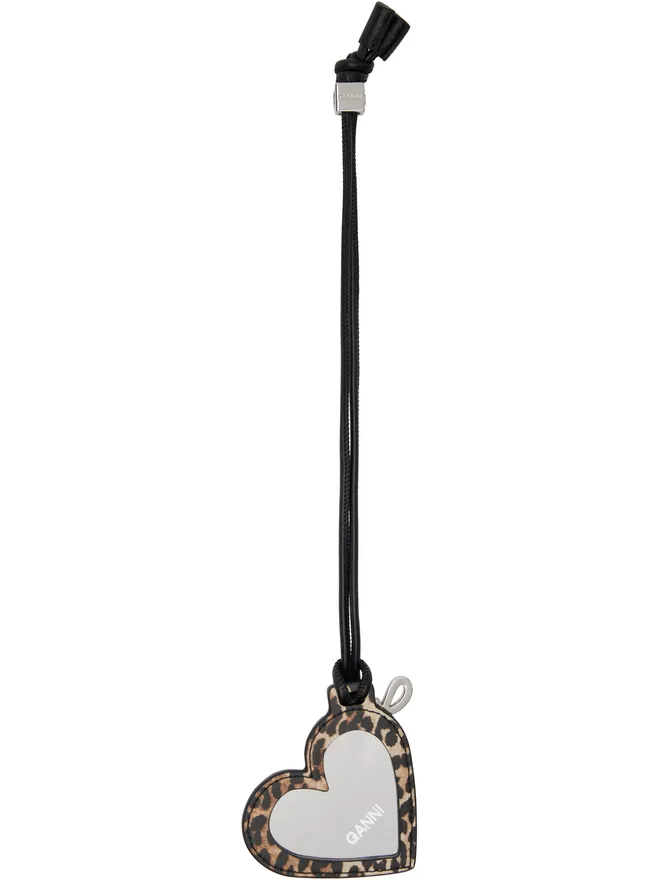 Ganni Ganni Bou Heart レオパード プリント ミラー キーホルダーの商品画像