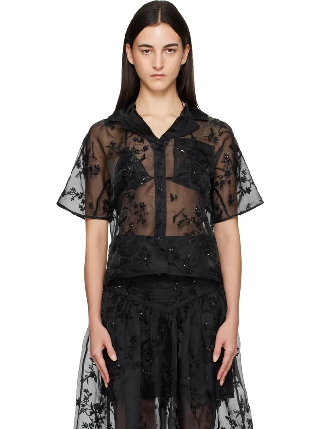 Ganni Ganni エンベリッシュド オーガンザ シャツの商品画像