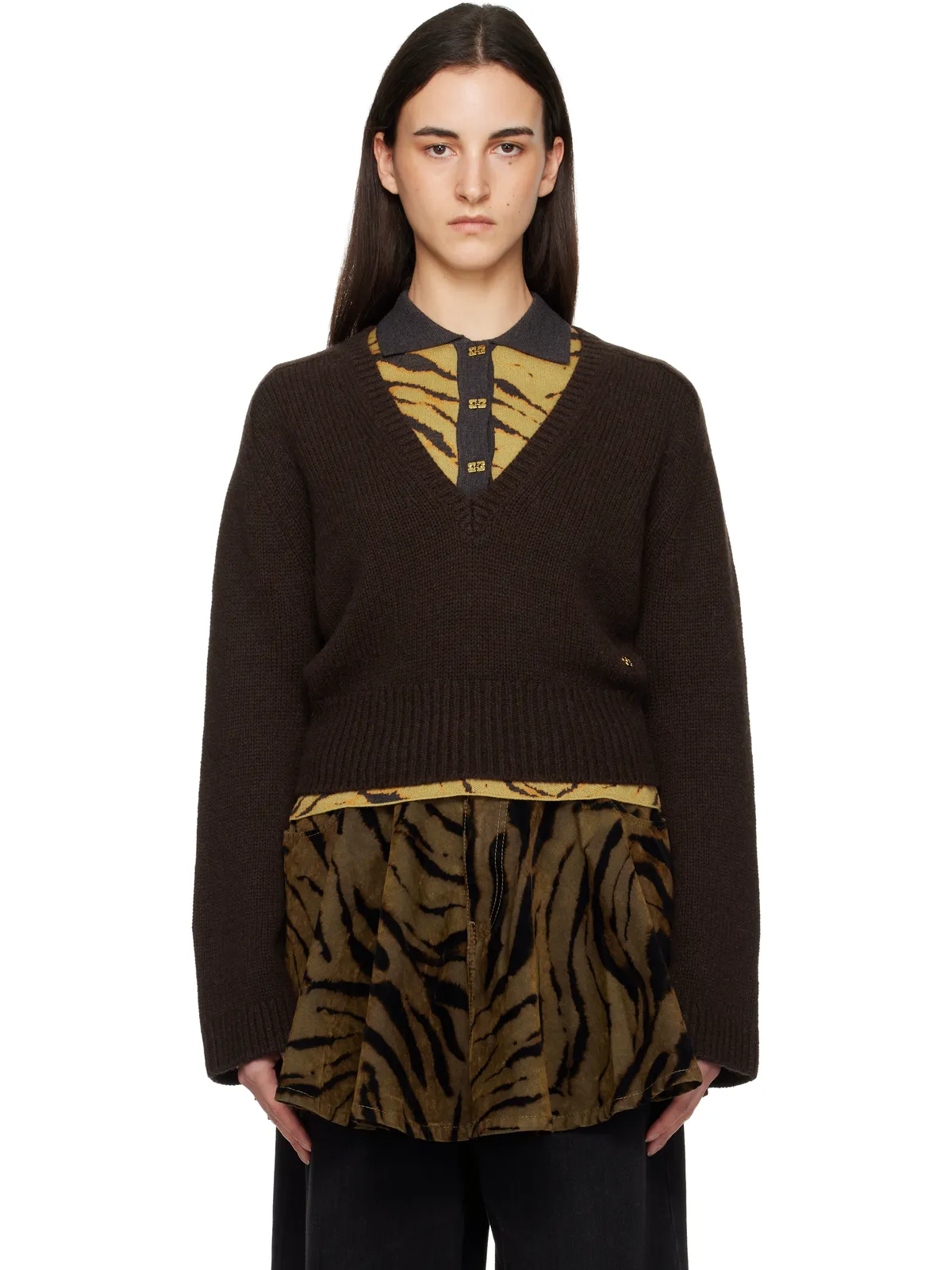 Ganni Jumper Vネックセーター - 画像1