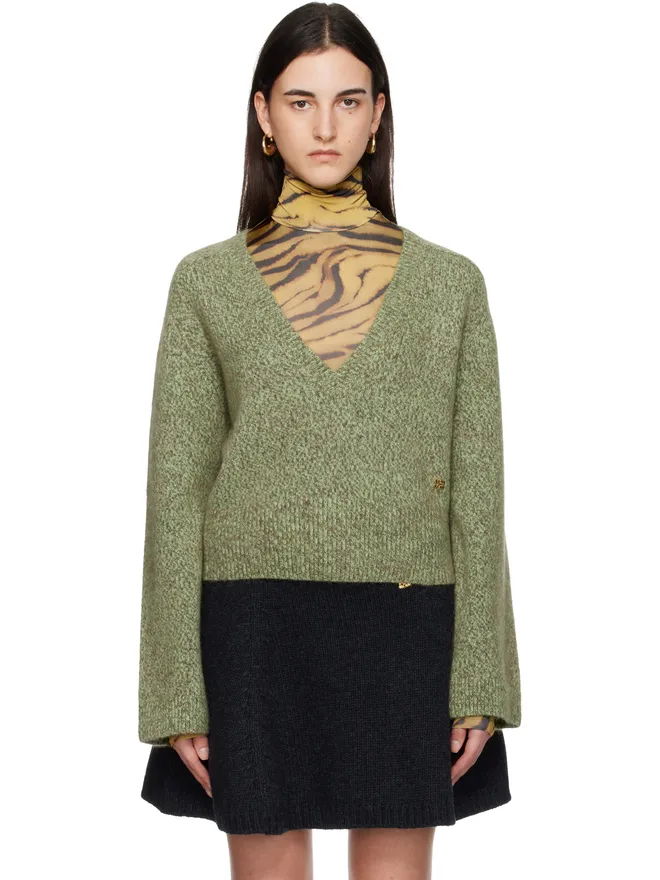 Ganni Ganni Brushed Mohair Mix プランジングネック セーターの商品画像